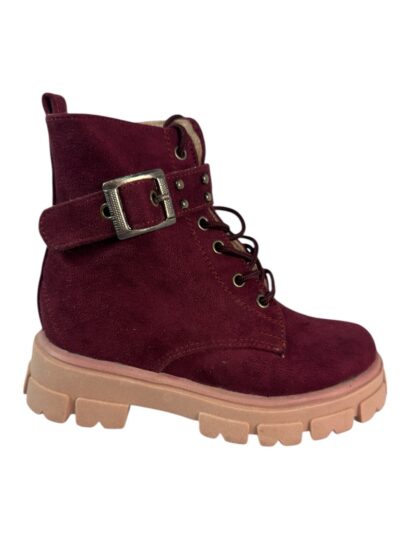 Botín Rebel Kids - Burdeos Velvet