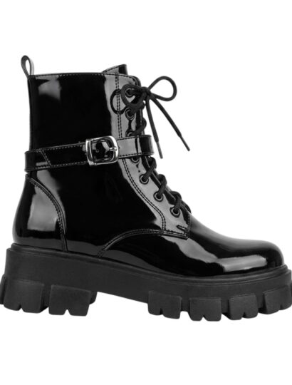 Bota Patent Pocket